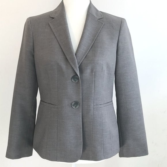 🎉HP🎉 Kasper Gray Blazer Jacket Slash Pockets - Picture 1 of 5